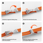 Magnetic Clasp Silicone Watch Band, For Apple Watch 46mm / 49mm / 45mm / 44mm