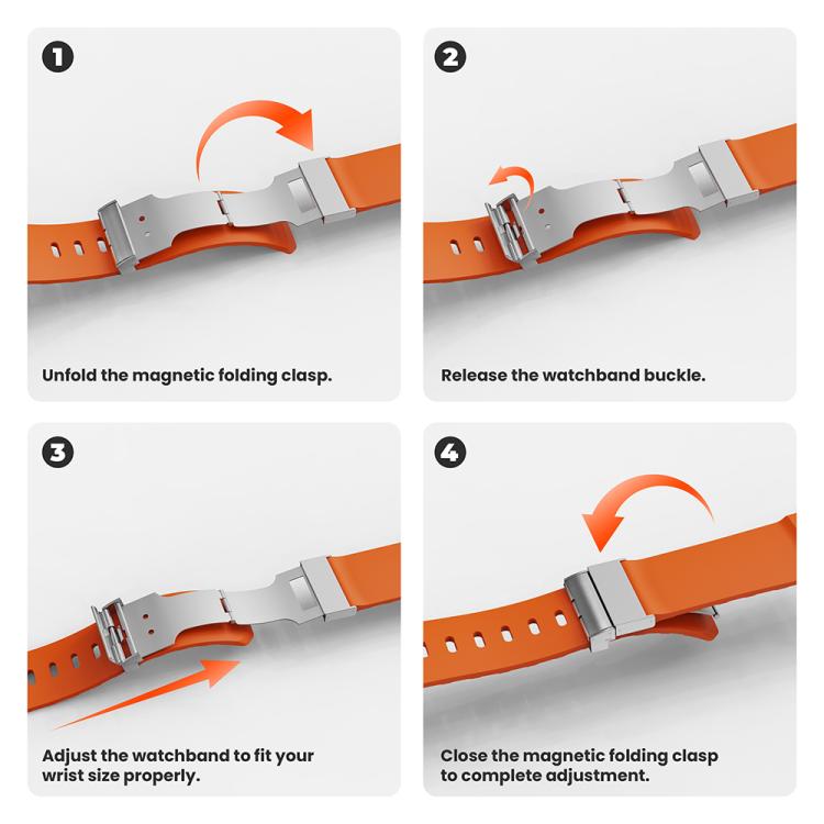 Magnetic Clasp Silicone Watch Band, For Apple Watch 46mm / 49mm / 45mm / 44mm