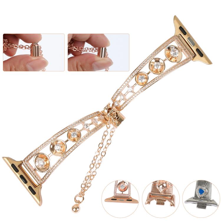 Platinum Star Zirconium Metal Watch Band, For Apple Watch 46mm / 49mm / 45mm / 44mm, For Apple Watch 42mm / 41mm / 40mm / 38mm