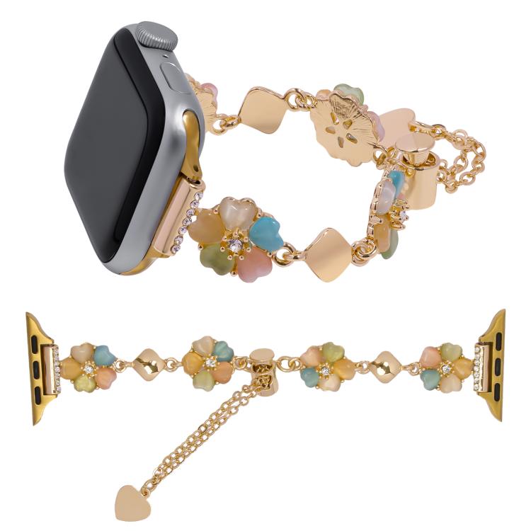 Four Leaf Clover Chain Alloy Watch Band, For Apple Watch 46mm / 49mm / 45mm / 44mm, For Apple Watch 42mm / 41mm / 40mm / 38mm