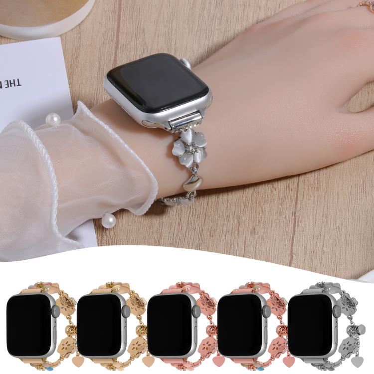 Four Leaf Clover Chain Alloy Watch Band, For Apple Watch 46mm / 49mm / 45mm / 44mm, For Apple Watch 42mm / 41mm / 40mm / 38mm