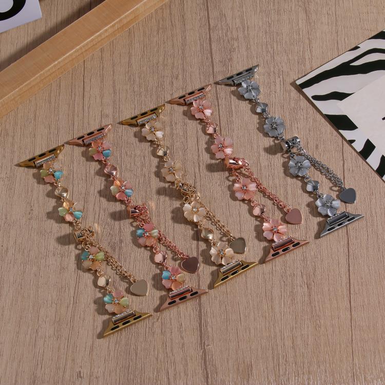 Four Leaf Clover Chain Alloy Watch Band, For Apple Watch 46mm / 49mm / 45mm / 44mm, For Apple Watch 42mm / 41mm / 40mm / 38mm