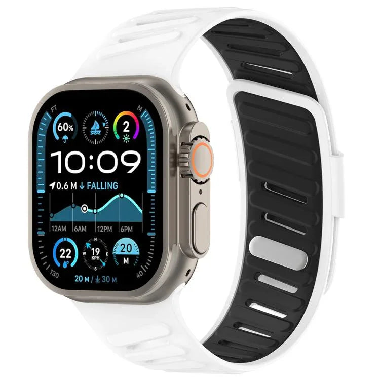 Oblique Buckle Breathable Two-Color Silicone Watch Band, For Apple Watch 46mm / 49mm / 45mm / 44mm