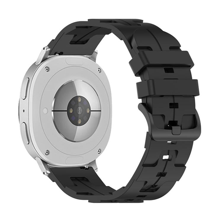 Black Buckle Round Tail Silicone Watch Band, For Samsung Galaxy Watch8 / Watch8 Classic