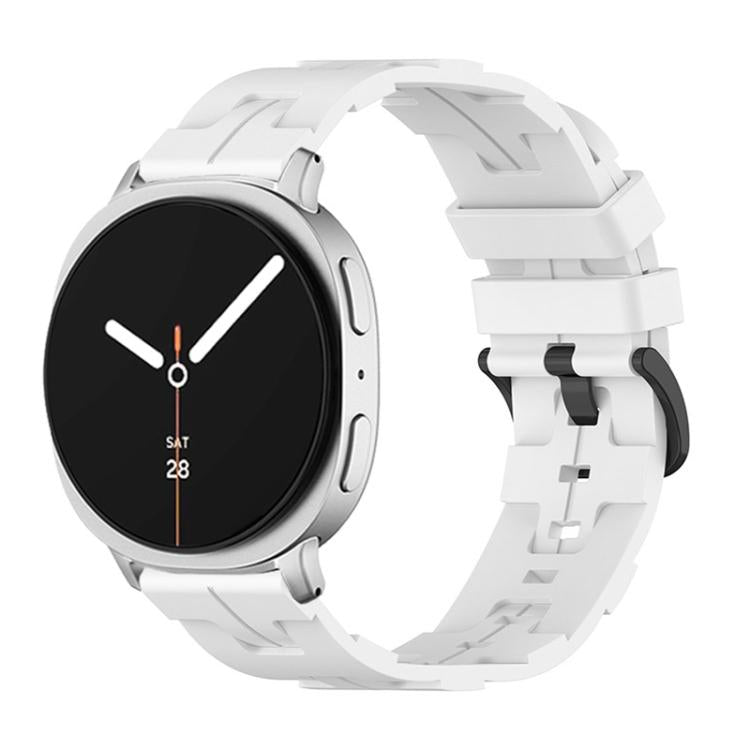 Black Buckle Round Tail Silicone Watch Band, For Samsung Galaxy Watch8 / Watch8 Classic