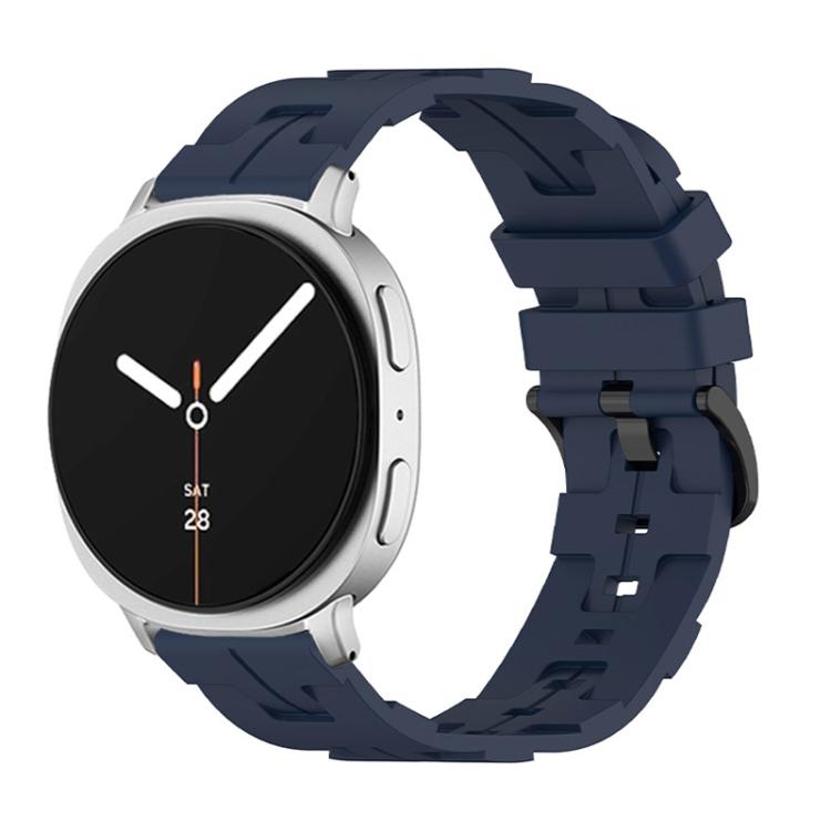 Black Buckle Round Tail Silicone Watch Band, For Samsung Galaxy Watch8 / Watch8 Classic