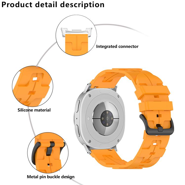 Black Buckle Round Tail Silicone Watch Band, For Samsung Galaxy Watch8 / Watch8 Classic