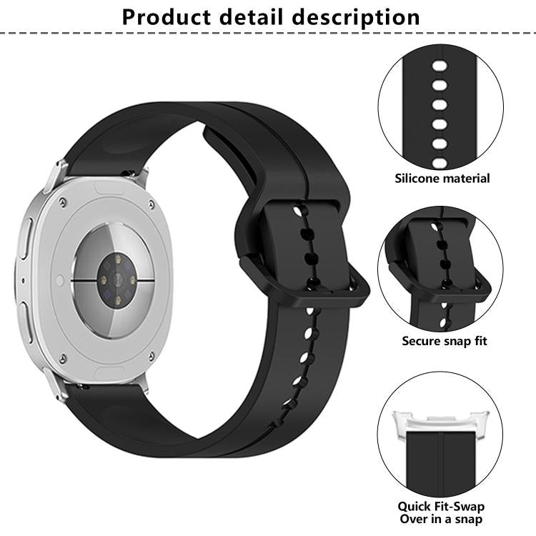 Colorful Buckle Grooved Silicone Watch Band, For Samsung Galaxy Watch8 / Watch8 Classic