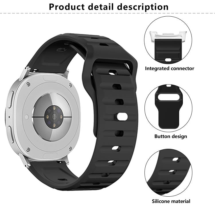 Wave Texture Stud Buckle Silicone Watch Band, For Samsung Galaxy Watch8 / Watch8 Classic