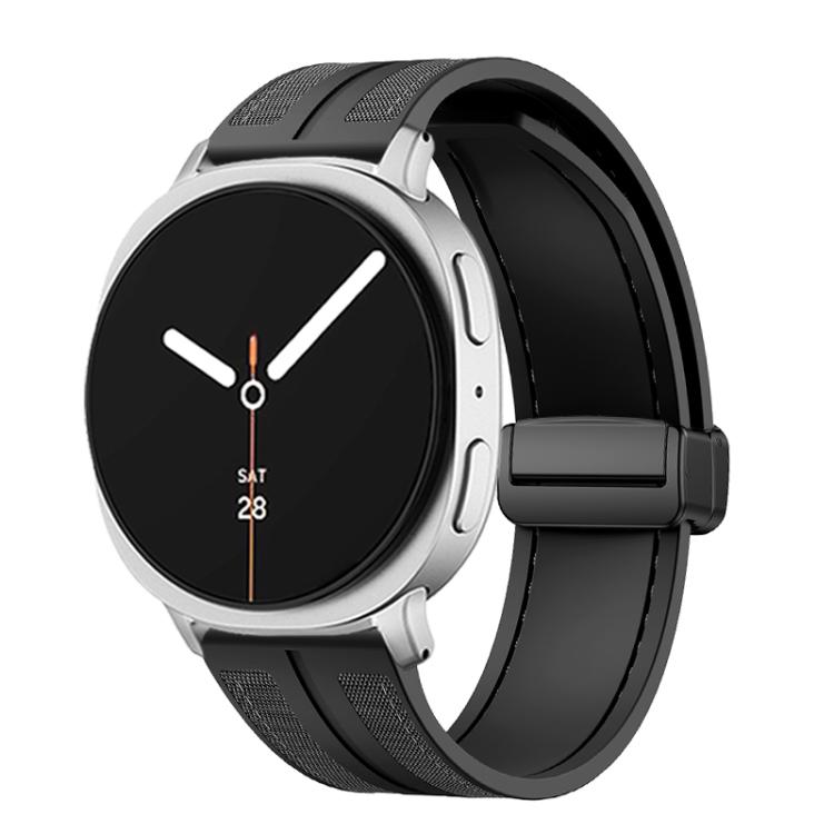Fold Magnetic Buckle Hybrid Nylon Silicone Watch Band, For Samsung Galaxy Watch8 / Watch8 Classic