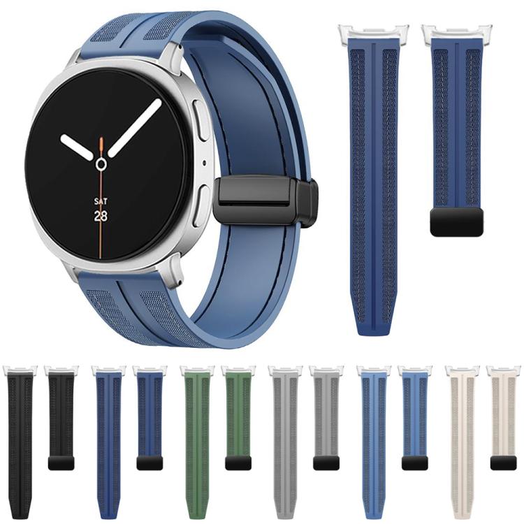 Fold Magnetic Buckle Hybrid Nylon Silicone Watch Band, For Samsung Galaxy Watch8 / Watch8 Classic