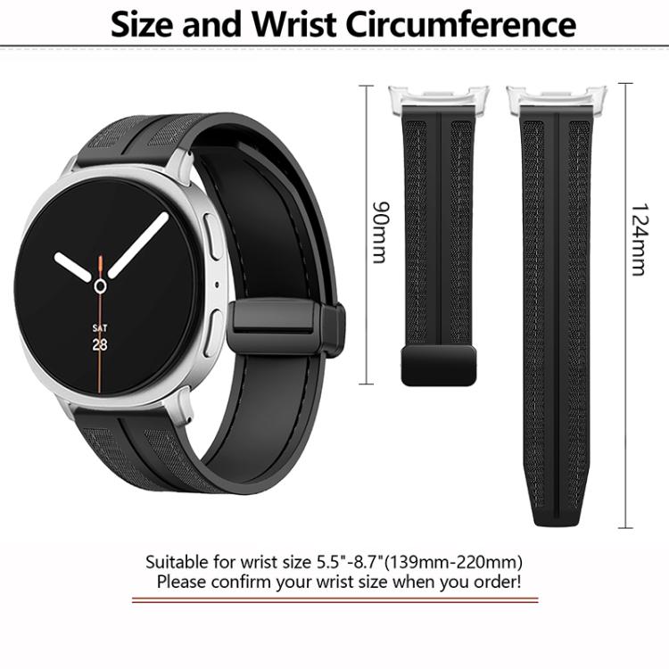 Fold Magnetic Buckle Hybrid Nylon Silicone Watch Band, For Samsung Galaxy Watch8 / Watch8 Classic
