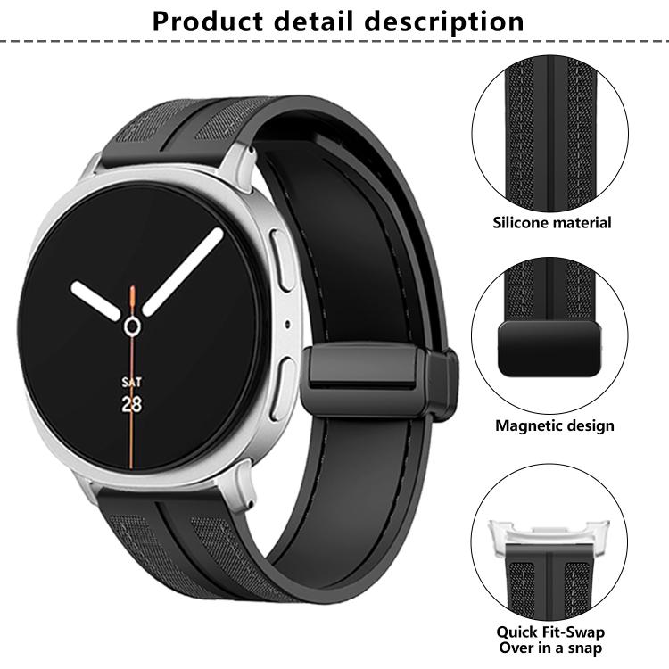 Fold Magnetic Buckle Hybrid Nylon Silicone Watch Band, For Samsung Galaxy Watch8 / Watch8 Classic