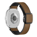 Square Magnetic Buckle Leather Skin Silicone Watch Band, For Samsung Galaxy Watch8 / Watch8 Classic