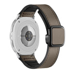 Square Magnetic Buckle Leather Skin Silicone Watch Band, For Samsung Galaxy Watch8 / Watch8 Classic
