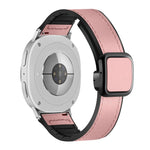 Square Magnetic Buckle Leather Skin Silicone Watch Band, For Samsung Galaxy Watch8 / Watch8 Classic