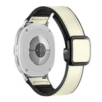 Square Magnetic Buckle Leather Skin Silicone Watch Band, For Samsung Galaxy Watch8 / Watch8 Classic