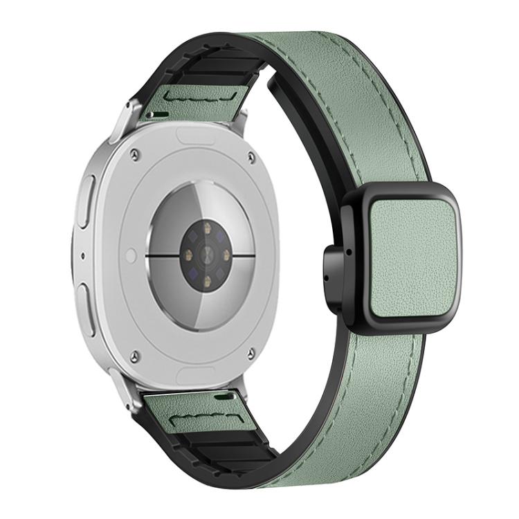 Square Magnetic Buckle Leather Skin Silicone Watch Band, For Samsung Galaxy Watch8 / Watch8 Classic