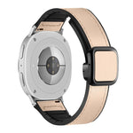 Square Magnetic Buckle Leather Skin Silicone Watch Band, For Samsung Galaxy Watch8 / Watch8 Classic