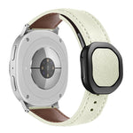Magnetic Fold Genuine Buckle Leather Watch Band, For Samsung Galaxy Watch8 / Watch8 Classic