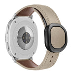 Magnetic Fold Genuine Buckle Leather Watch Band, For Samsung Galaxy Watch8 / Watch8 Classic