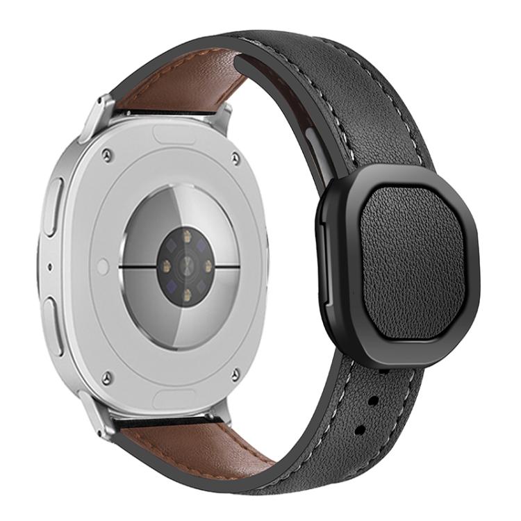 Magnetic Fold Genuine Buckle Leather Watch Band, For Samsung Galaxy Watch8 / Watch8 Classic