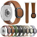 Magnetic Fold Genuine Buckle Leather Watch Band, For Samsung Galaxy Watch8 / Watch8 Classic
