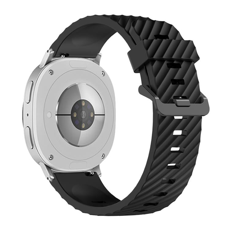 Black Buckle Spruce Silicone Watch Band, For Samsung Galaxy Watch8 / Watch8 Classic