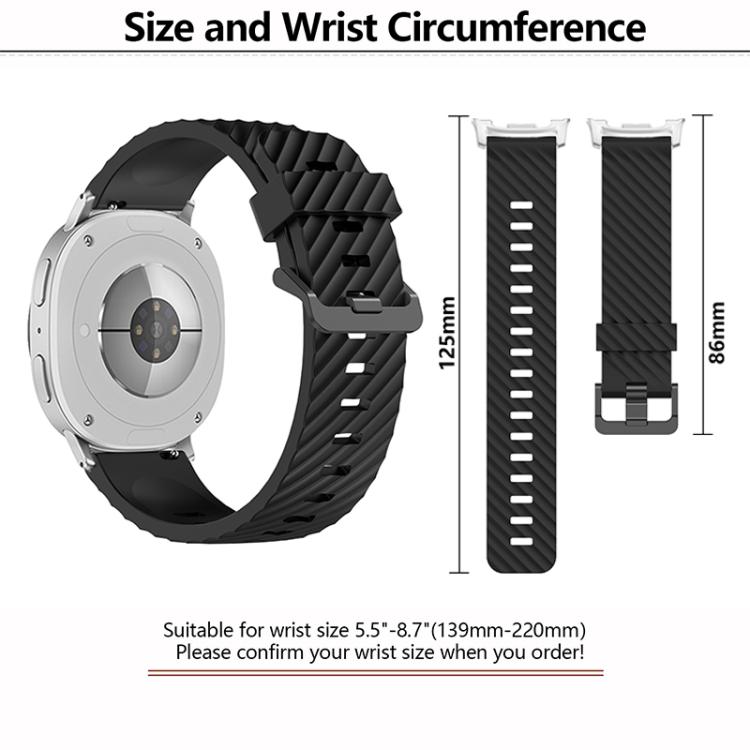 Black Buckle Spruce Silicone Watch Band, For Samsung Galaxy Watch8 / Watch8 Classic