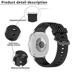 Black Buckle Spruce Silicone Watch Band, For Samsung Galaxy Watch8 / Watch8 Classic