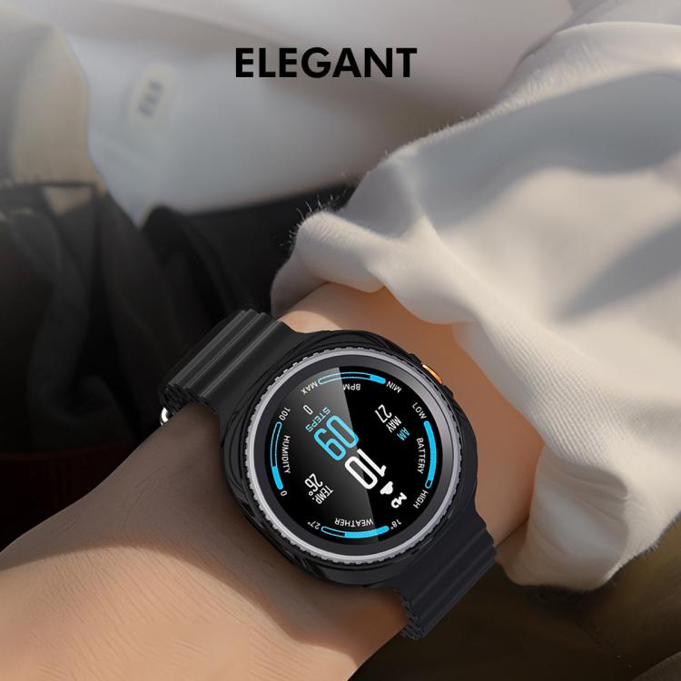 ENKAY Hat-Prince 2 in 1 Electroplated Soft TPU Cover with Full Coverage PMMA Soft Film, For Samsung Galaxy Watch8 Classic 46mm