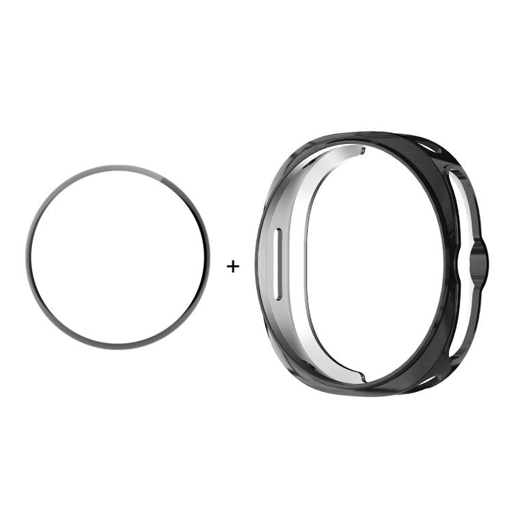 ENKAY Hat-Prince 2 in 1 Electroplated Soft TPU Cover with Full Coverage PMMA Soft Film, For Samsung Galaxy Watch8 Classic 46mm