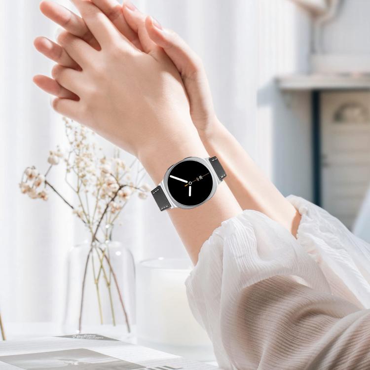 Round Tail Square Buckle Leather Watch Band, For Samsung Galaxy Watch8 / Watch8 Classic