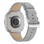 Round Tail Square Buckle Leather Watch Band, For Samsung Galaxy Watch8 / Watch8 Classic