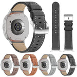 Round Tail Square Buckle Leather Watch Band, For Samsung Galaxy Watch8 / Watch8 Classic