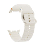 Rhombic Texture Bezel and Wavy Grain Stitched Color Buckle Silicone Watch Band, For Samsung Galaxy Watch8 44mm, For Samsung Galaxy Watch8 40mm