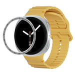 Speed Bezel and Wavy Grain Stitched Color Buckle Silicone Watch Band, For Samsung Galaxy Watch8 44mm, For Samsung Galaxy Watch8 40mm