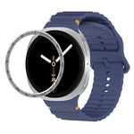 Speed Bezel and Wavy Grain Stitched Color Buckle Silicone Watch Band, For Samsung Galaxy Watch8 44mm, For Samsung Galaxy Watch8 40mm