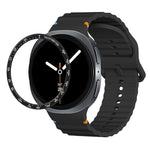 Speed Bezel and Wavy Grain Stitched Color Buckle Silicone Watch Band, For Samsung Galaxy Watch8 44mm, For Samsung Galaxy Watch8 40mm