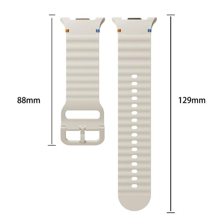 Speed Bezel and Wavy Grain Stitched Color Buckle Silicone Watch Band, For Samsung Galaxy Watch8 44mm, For Samsung Galaxy Watch8 40mm