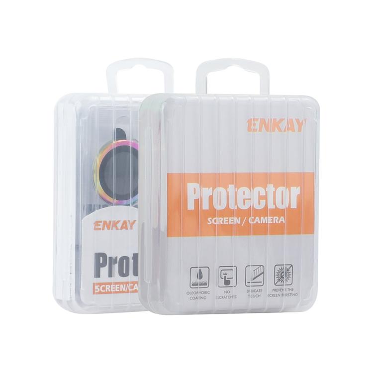 فيلم غطاء عدسة زجاج مقسى من سبائك الألمنيوم بنقشة CD من ENKAY، لهواتف iPhone 17 Pro Max، iPhone 17 Pro