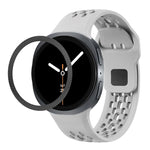 Rhombic Texture Bezel and Black Reverse Buckle Silicone Watch Band, For Samsung Galaxy Watch8 44mm, For Samsung Galaxy Watch8 40mm