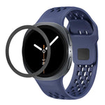 Rhombic Texture Bezel and Black Reverse Buckle Silicone Watch Band, For Samsung Galaxy Watch8 44mm, For Samsung Galaxy Watch8 40mm