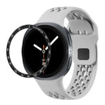 Speed Bezel and Black Reverse Buckle Silicone Watch Band, For Samsung Galaxy Watch8 44mm, For Samsung Galaxy Watch8 40mm