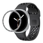 Speed Bezel and Black Reverse Buckle Silicone Watch Band, For Samsung Galaxy Watch8 44mm, For Samsung Galaxy Watch8 40mm