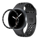 Speed Bezel and Black Reverse Buckle Silicone Watch Band, For Samsung Galaxy Watch8 44mm, For Samsung Galaxy Watch8 40mm