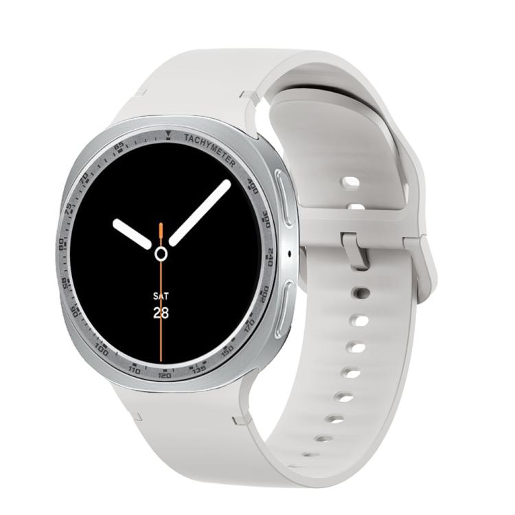 Speed Bezel and Solid Color Stitched Silicone Watch Band, For Samsung Galaxy Watch8 44mm, For Samsung Galaxy Watch8 40mm