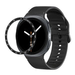 Speed Bezel and Solid Color Stitched Silicone Watch Band, For Samsung Galaxy Watch8 44mm, For Samsung Galaxy Watch8 40mm