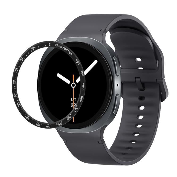 Speed Bezel and Solid Color Stitched Silicone Watch Band, For Samsung Galaxy Watch8 44mm, For Samsung Galaxy Watch8 40mm