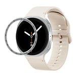 Speed Bezel and Solid Color Stitched Silicone Watch Band, For Samsung Galaxy Watch8 44mm, For Samsung Galaxy Watch8 40mm